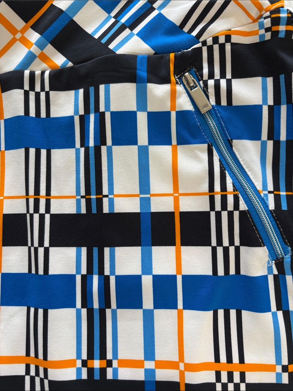Tail Tech Blue, Black, White & Orange Plaid Active Golf Skort / Sm - Picture 3 of 10